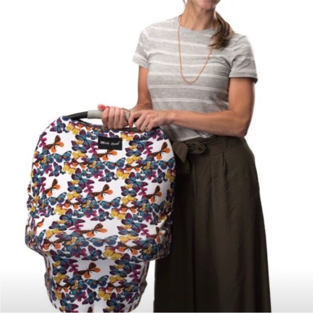 Milk Snob Kids Butterfly Print Top in White with Multicolor Butterflies